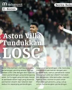 Aston Villa Tundukkan LOSC Lewat Kemenangan Tipis 1-0